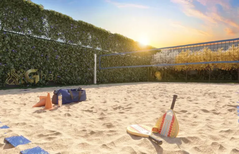 Quadra de beach tennis e vôlei de areia no condomínio Chanés Street em Moema