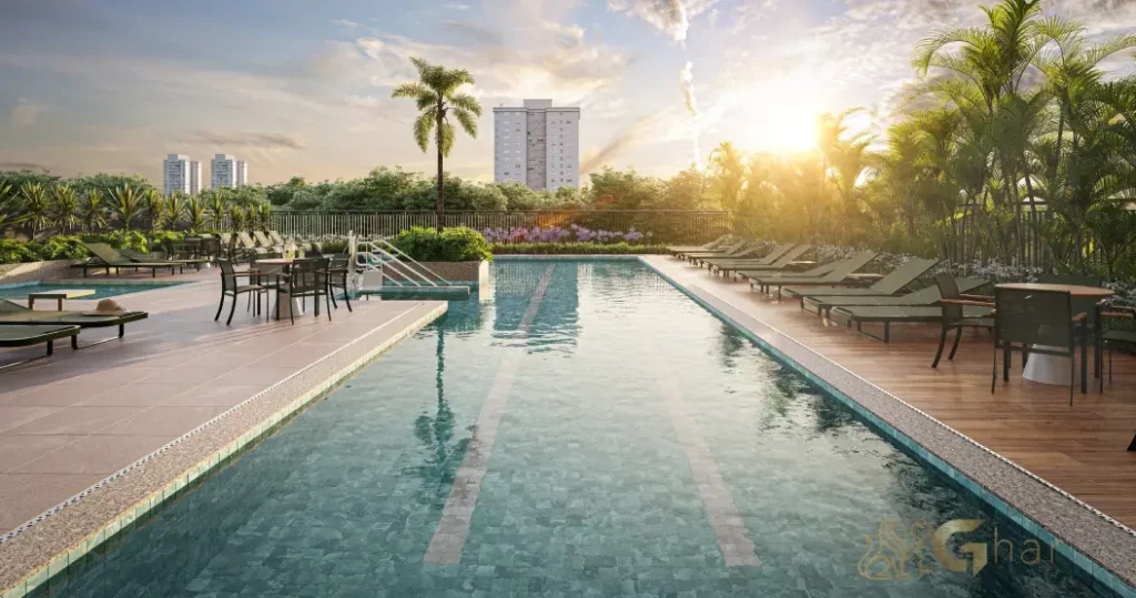 Piscina adulto e infantil do Club Station Parque Vila Ema em condomínio clube