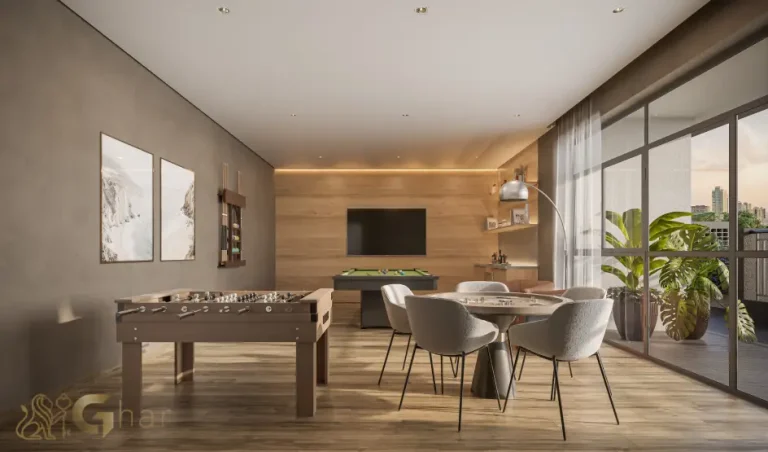 Salão de jogos do Club Station Parque Vila Ema com espaço para entretenimento