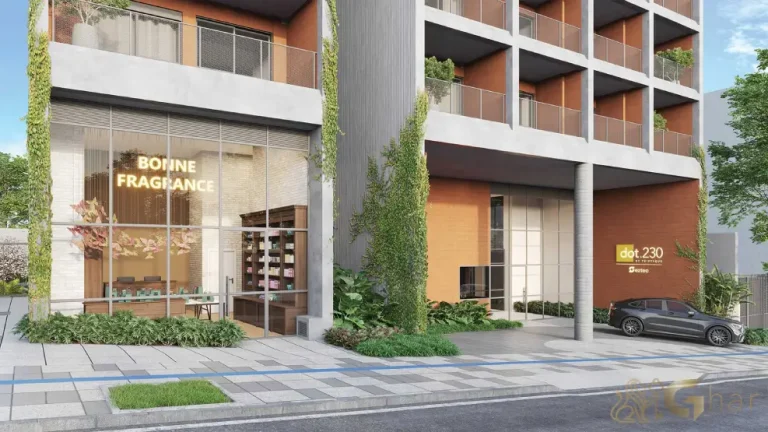 Fachada da portaria do Dot. 230 by Triptyque em Pinheiros