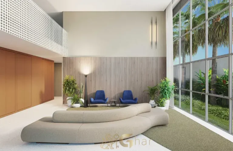 Lobby do condomínio Dot. 230 by Triptyque em Pinheiros com design contemporâneo