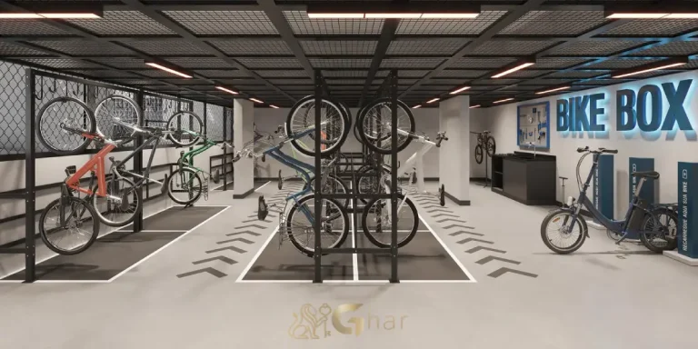 Bicicletário do East Blue Residences Tatuapé com espaço seguro para bicicletas