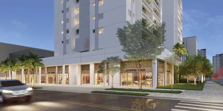 Fachada ativa com lojas no East Blue Residences Tatuapé integrada ao entorno urbano