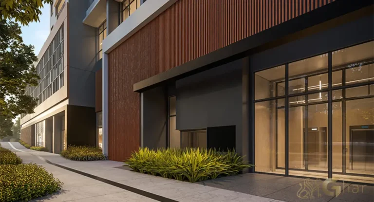 Fachada e portaria do condomínio Grand Club Home Spaces Alto da Boa Vista