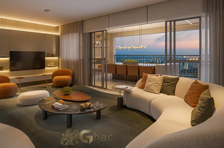 Living do apartamento decorado de 159 m² no Grand High Residences Alto da Boa Vista