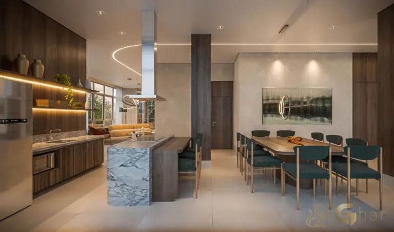 Espaço gourmet do Grand High Residences Alto da Boa Vista para confraternizações