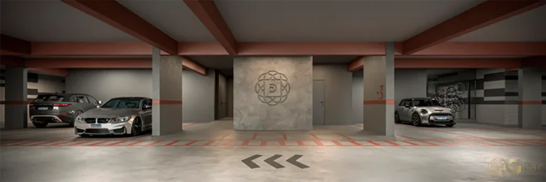 Garagem do Grand High Residences Alto da Boa Vista com vagas no terceiro subsolo