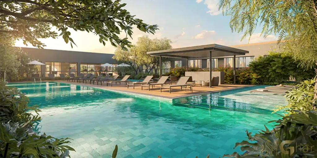 Piscina descoberta do condomínio Grand High Residences Alto da Boa Vista