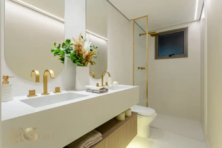 Banheiro da suíte master do apartamento decorado High Line Tatuapé com 110 m²