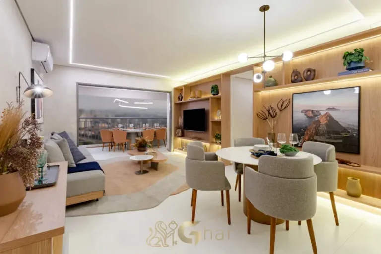 Detalhe do living do apartamento decorado High Line Tatuapé