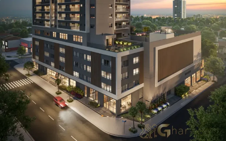 Fachada com portaria do condomínio High Line Tatuapé