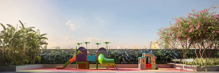 Playground infantil do High Line Tatuapé com espaço seguro para crianças