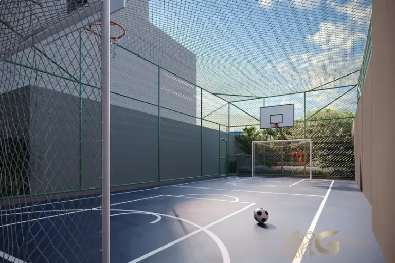Quadra recreativa do condomínio High Line Tatuapé para lazer e atividades esportivas