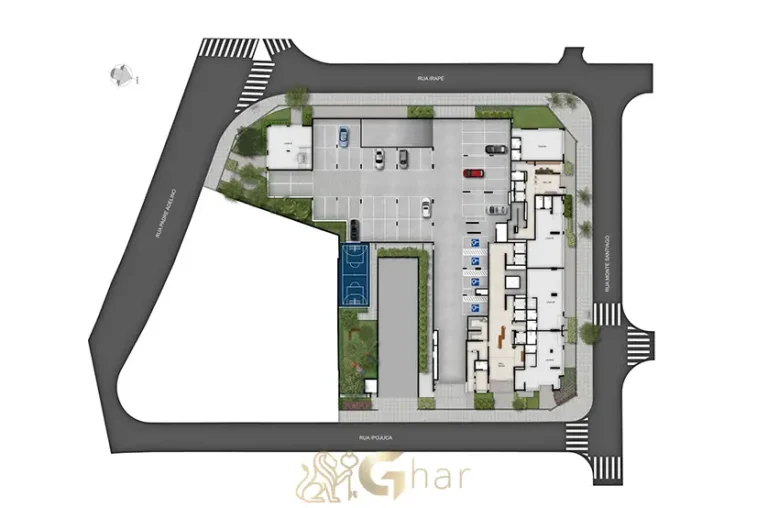 Planta de implantação do quarto subsolo do condomínio High Line Tatuapé