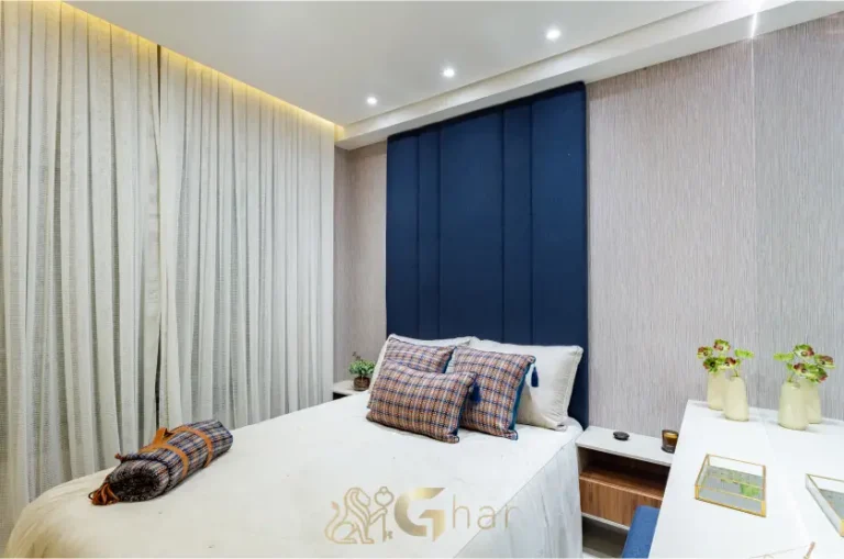 Dormitório suíte do apartamento decorado 110m² no Inspire Diálogo Home Resort