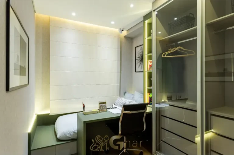 Suíte do apartamento decorado 110m² no Inspire Diálogo Home Resort em Pirituba