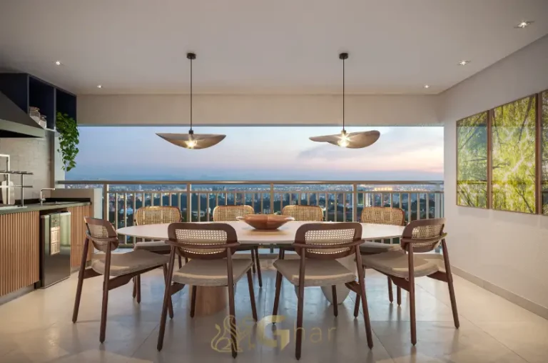 Varanda gourmet do apartamento decorado 110m² no Inspire Diálogo Home Resort