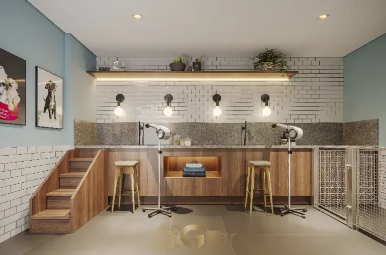 Espaço dog wash do Inspire Diálogo Home Resort em Pirituba para cuidados com pets