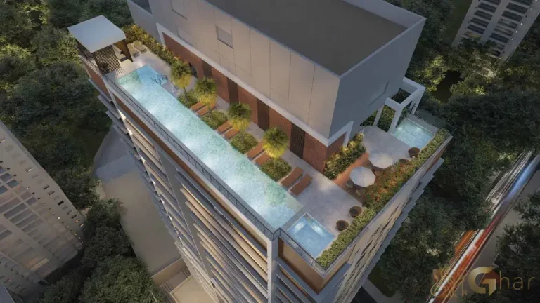 Piscina no 28º pavimento do Jota by Lindenberg Vila Mariana com vista elevada