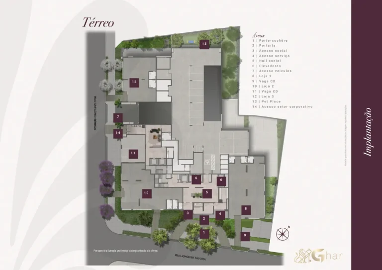 Planta de implantação do térreo do Jota by Lindenberg Vila Mariana