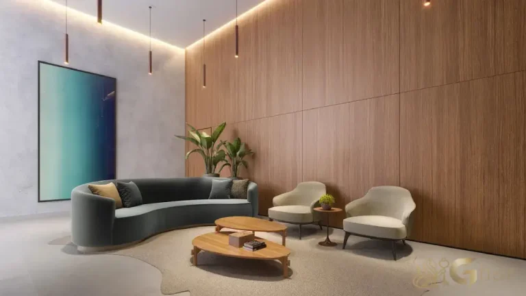 Hall social do Jota Studios Vila Mariana com design moderno e sofisticado