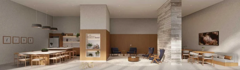 Espaço gourmet sofisticado do Lindenberg Alto das Nações em condomínio de luxo