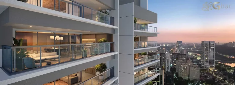 Fachada com varandas do Lindenberg Alto das Nações em São Paulo