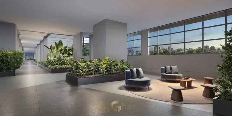 Lounge externo do Lindenberg Alto das Nações com paisagismo e áreas verdes