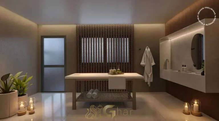 Sala de massagem no Lindenberg Alto das Nações com ambiente relaxante