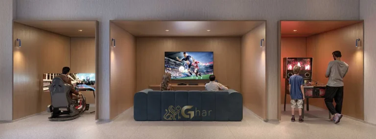 Salão de jogos do Lindenberg Alto das Nações com espaço de entretenimento