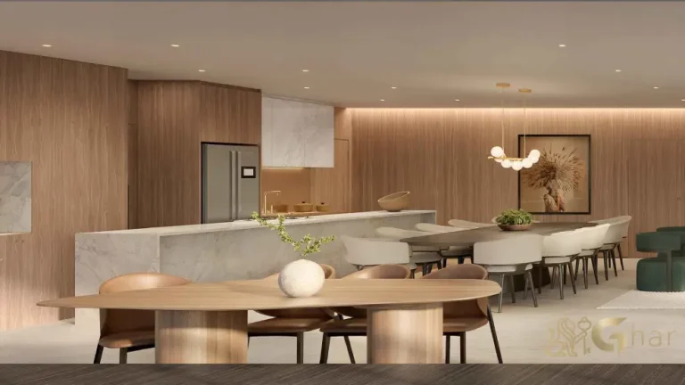 Sala de jantar da penthouse decorada do Lindenberg Alto de Pinheiros com design sofisticado