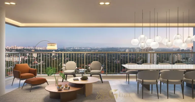 Terraço do apartamento decorado de 220 m² no Lindenberg Alto de Pinheiros
