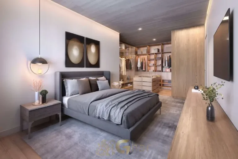 Suíte master do apartamento decorado de 247 m² no Lindenberg Groenlândia 77 com alto padrão