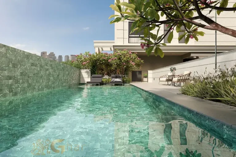 Piscina do Lindenberg Guarará em condomínio de apartamentos de alto padrão no Jardim Paulista