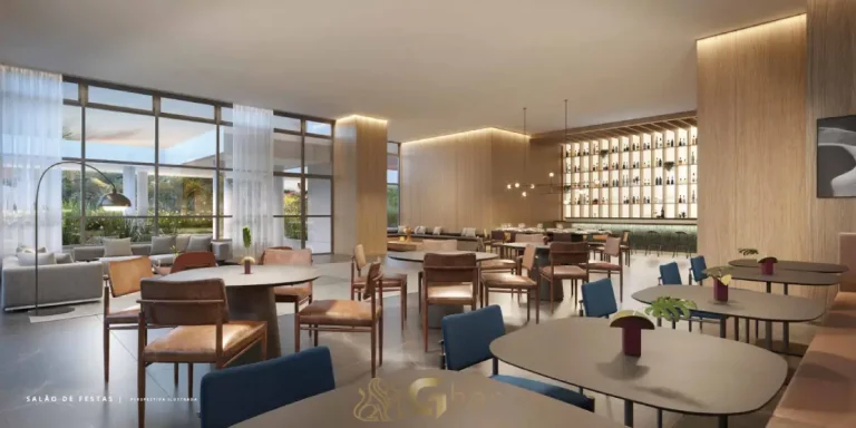 Salão de festas do condomínio Lindenberg Ibirapuera no Paraíso