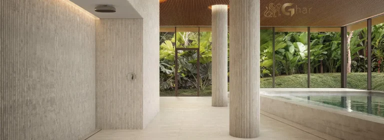 Ducha do espaço wellness no Lindenberg Moema em condomínio de luxo