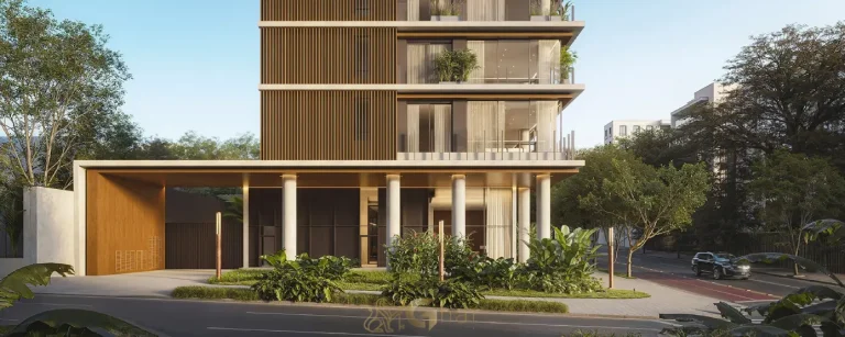 Portaria do condomínio Lindenberg Moema com controle de acesso e design sofisticado