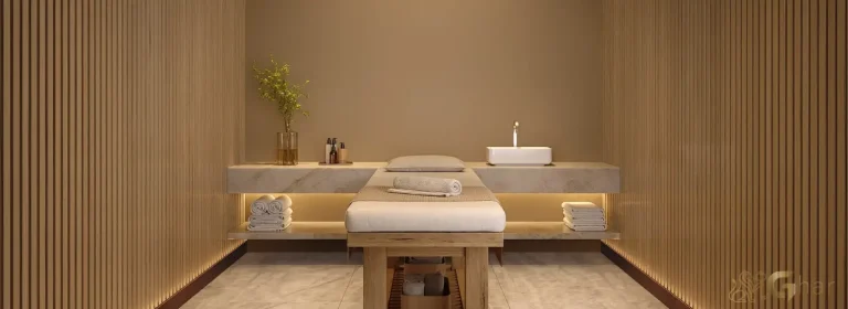 Sala de massagem do Lindenberg Moema em condomínio de alto padrão