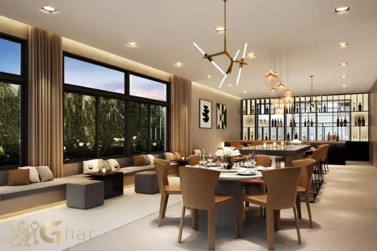 Salão de festas do Lindenberg Reserva Itaim com design contemporâneo