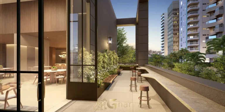 Salão de festas com apoio externo no Lindenberg Reserva Paraíso, condomínio de alto padrão no Paraíso