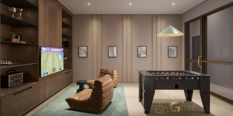 Salão de jogos do Lindenberg Reserva Paraíso em condomínio de alto padrão no Paraíso