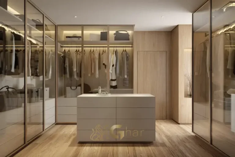 Closet da suíte master do apartamento decorado de 270 m² no Lindenberg Vista Alto de Pinheiros
