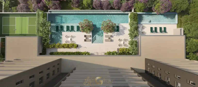 Piscina do Lindenberg Vista Alto de Pinheiros com design elegante e área de lazer completa