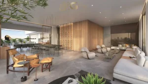Living da penthouse decorada de 520 m² no Lindenberg Vista Brooklin