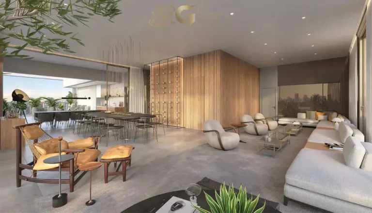 Living da penthouse decorada de 520 m² no Lindenberg Vista Brooklin