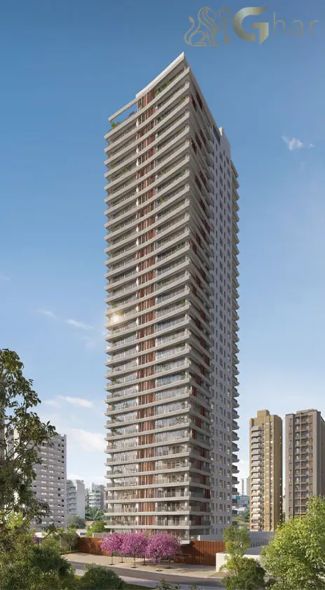 Fachada do Lindenberg Vista Brooklin com arquitetura contemporânea e alto padrão