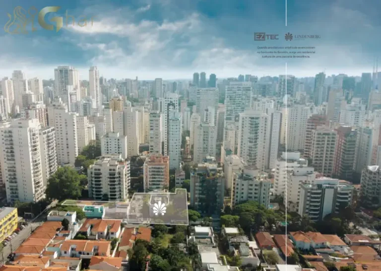 Vista do bairro a partir do Lindenberg Vista Brooklin com entorno residencial arborizado