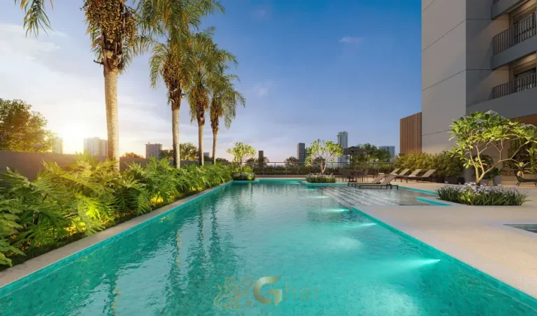 Piscina do MAC Campo Belo com deck molhado integrado à área de lazer