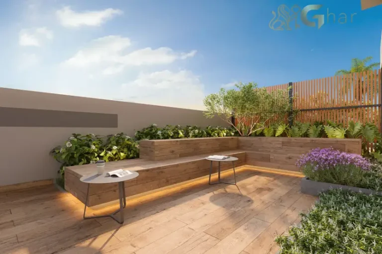 Praça dos aromas do MAC Campo Belo com paisagismo e área de descanso