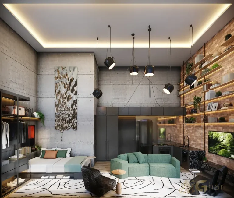 Apartamento loft decorado tipo studio no MAC Ibirapuera em Moema